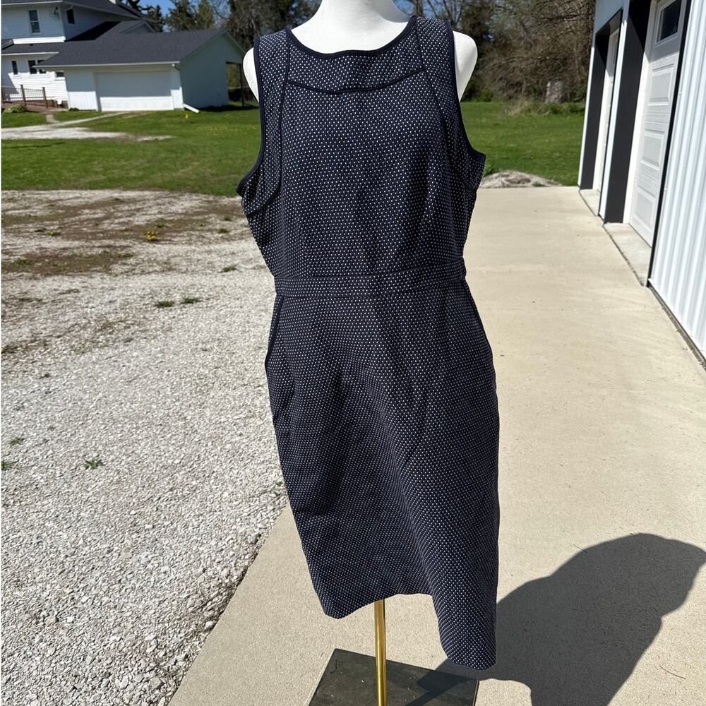 J. Crew Tipped Sheath Dress in Dotted Jacquard Size 14T